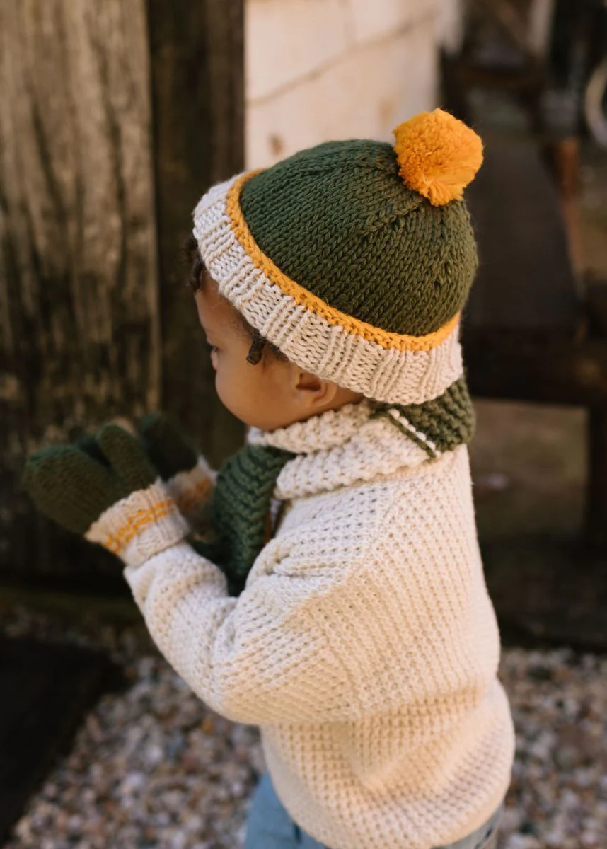 Beanie | Teddy - Khaki and Gold - Image 3