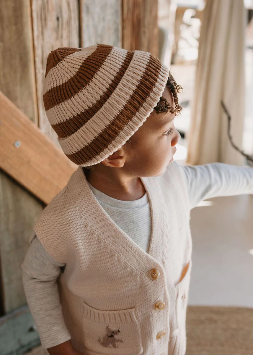 Beanie | Tokyo - Caramel Stripe - Image 3