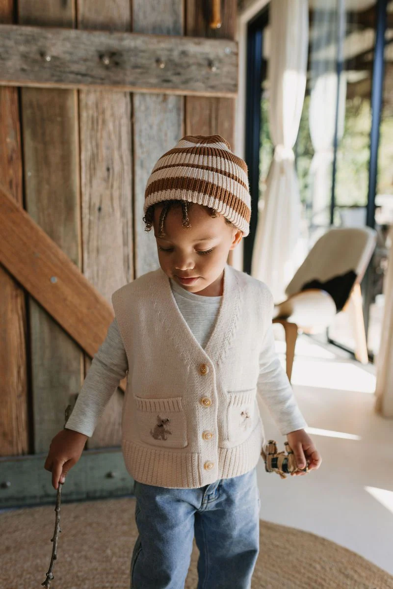 Beanie | Tokyo - Caramel Stripe - Image 4