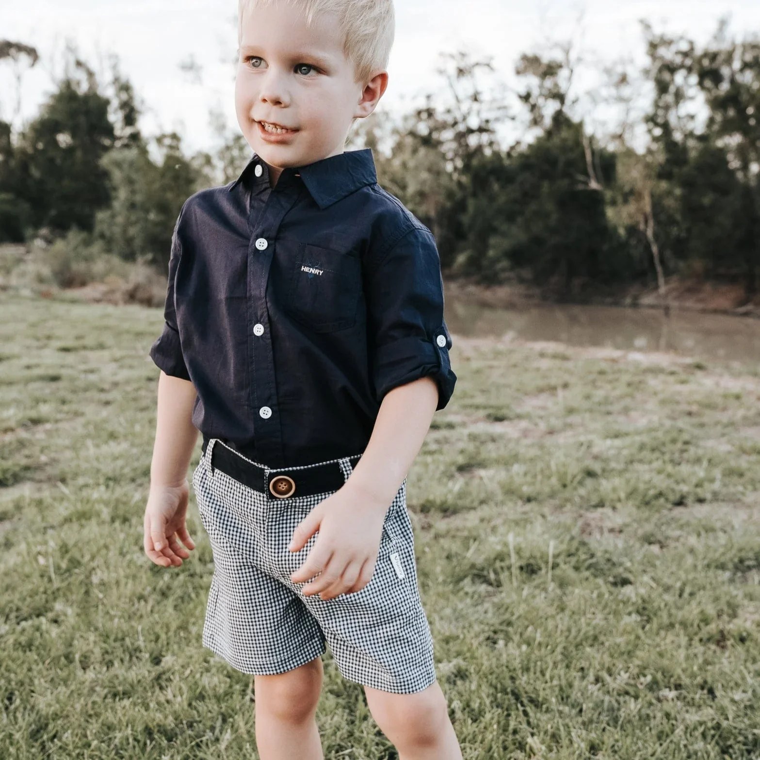 Shorts | Oscar - Navy Gingham - Image 6