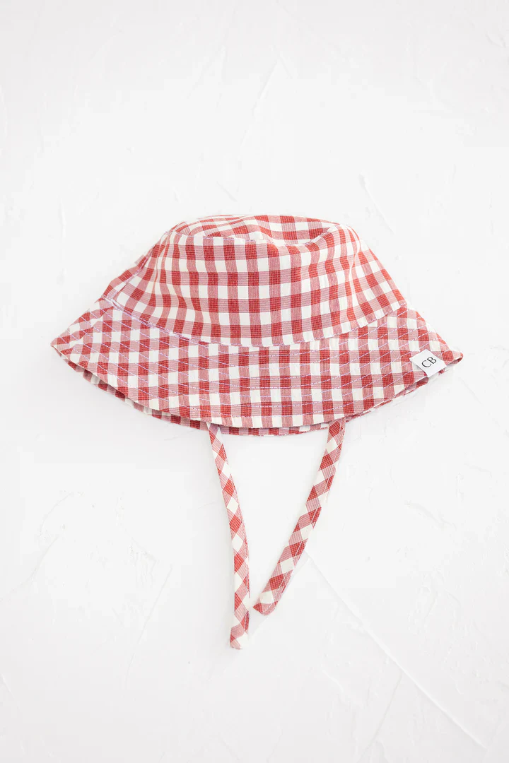 Bucket Hat | Gingham - Crimson