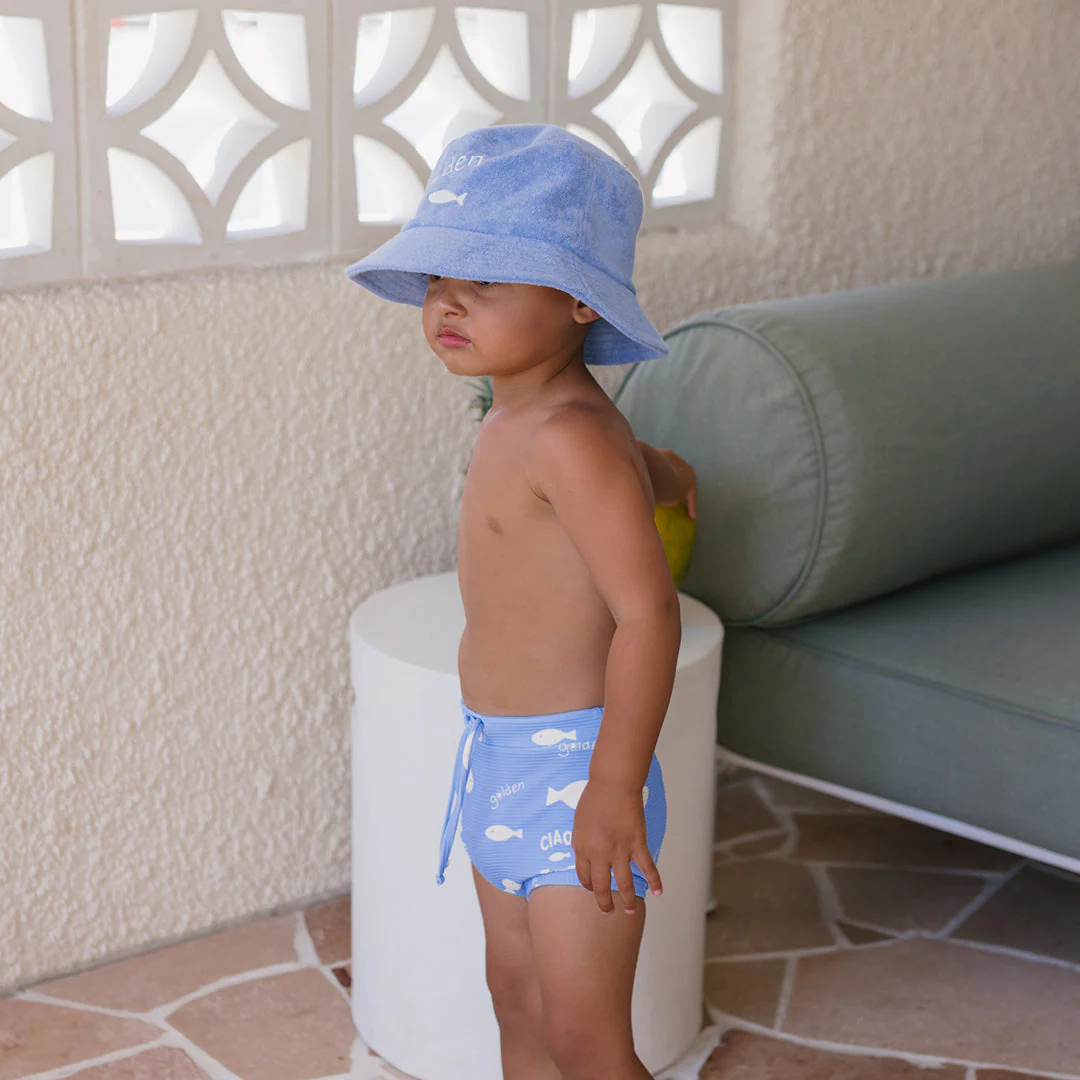 Bucket Hat | Retro Ciao Golden Pesci - Pool Blue - Image 5