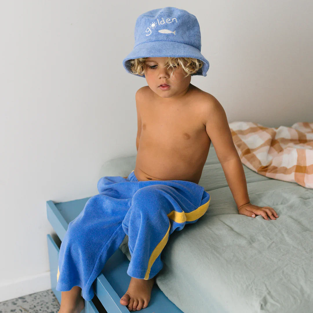 Ciao Tutti Relaxed Pants - Pool Blue & Golden Cream - Image 10
