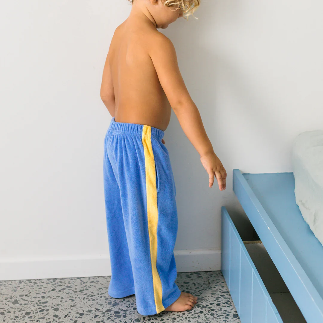 Ciao Tutti Relaxed Pants - Pool Blue & Golden Cream - Image 8