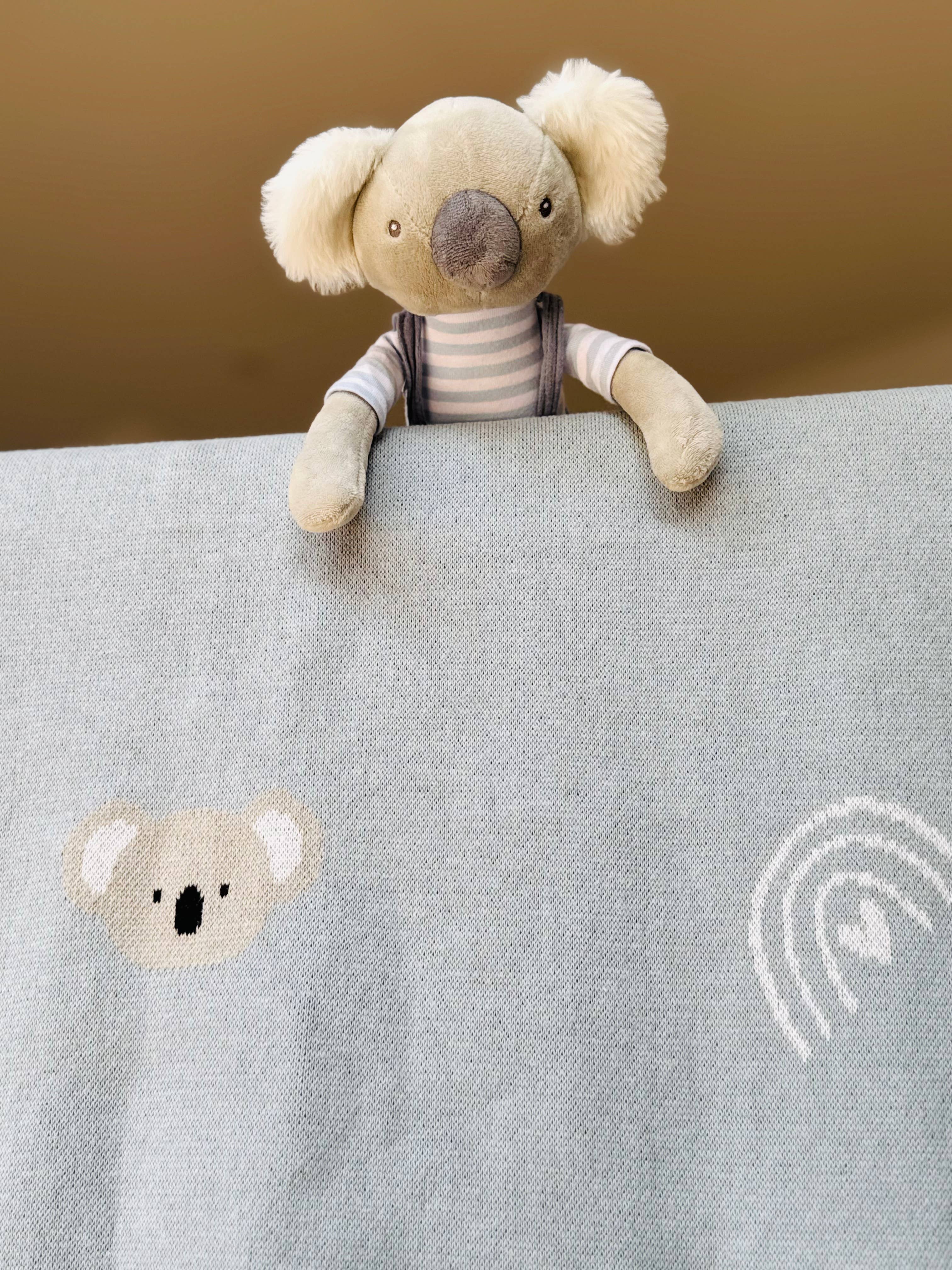 Cotton Knitted Blanket - Koala - Image 4