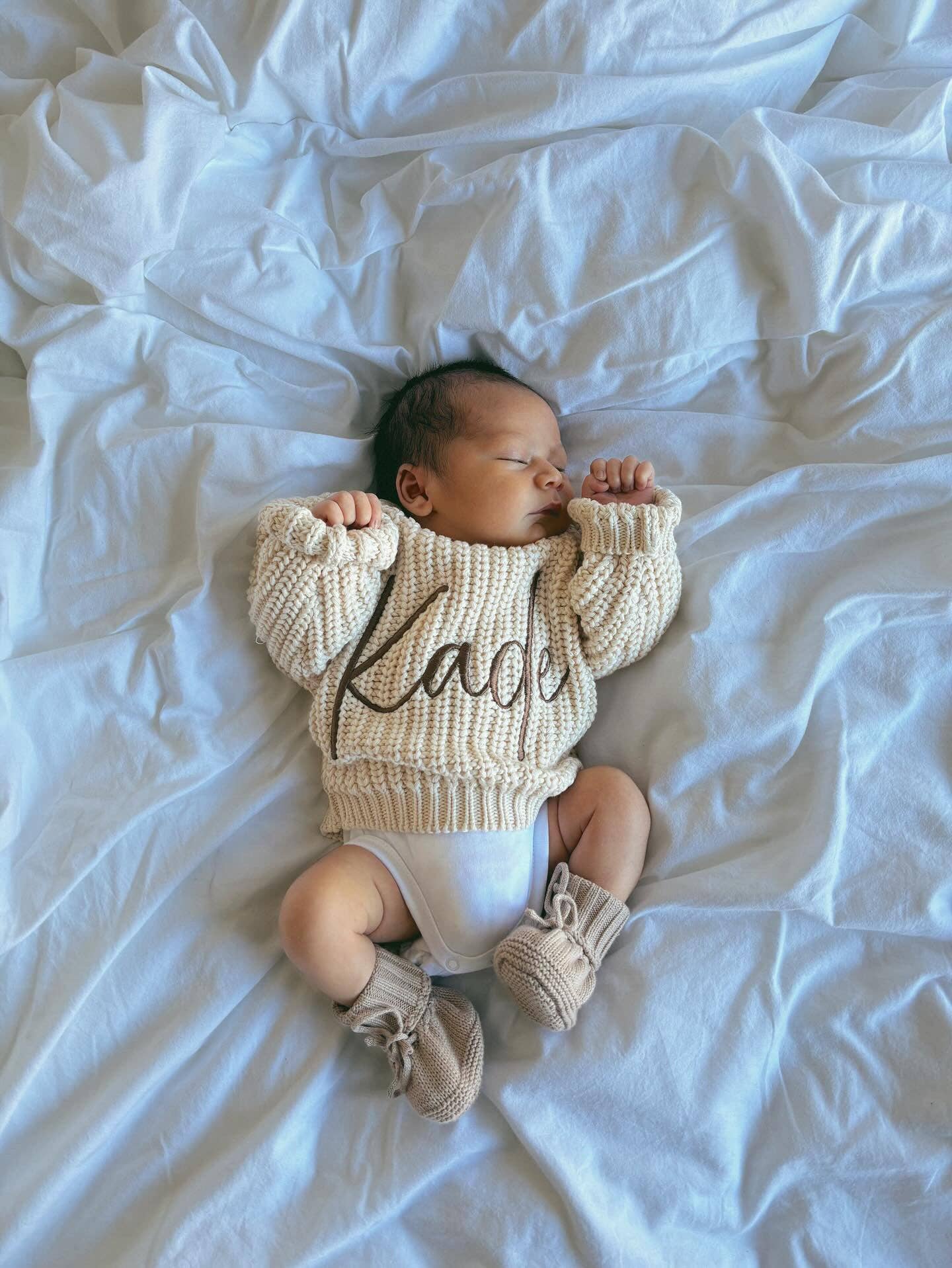 Cuff Newborn Lace Booties - Teddy Brown - Image 3