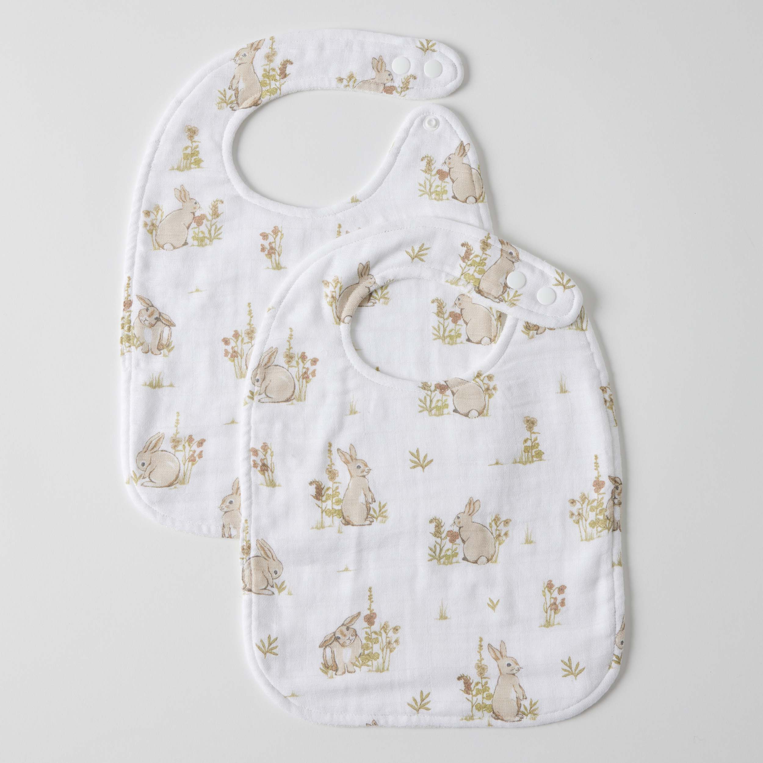Muslin Bib Set of 2  - Some Bunny Loves You