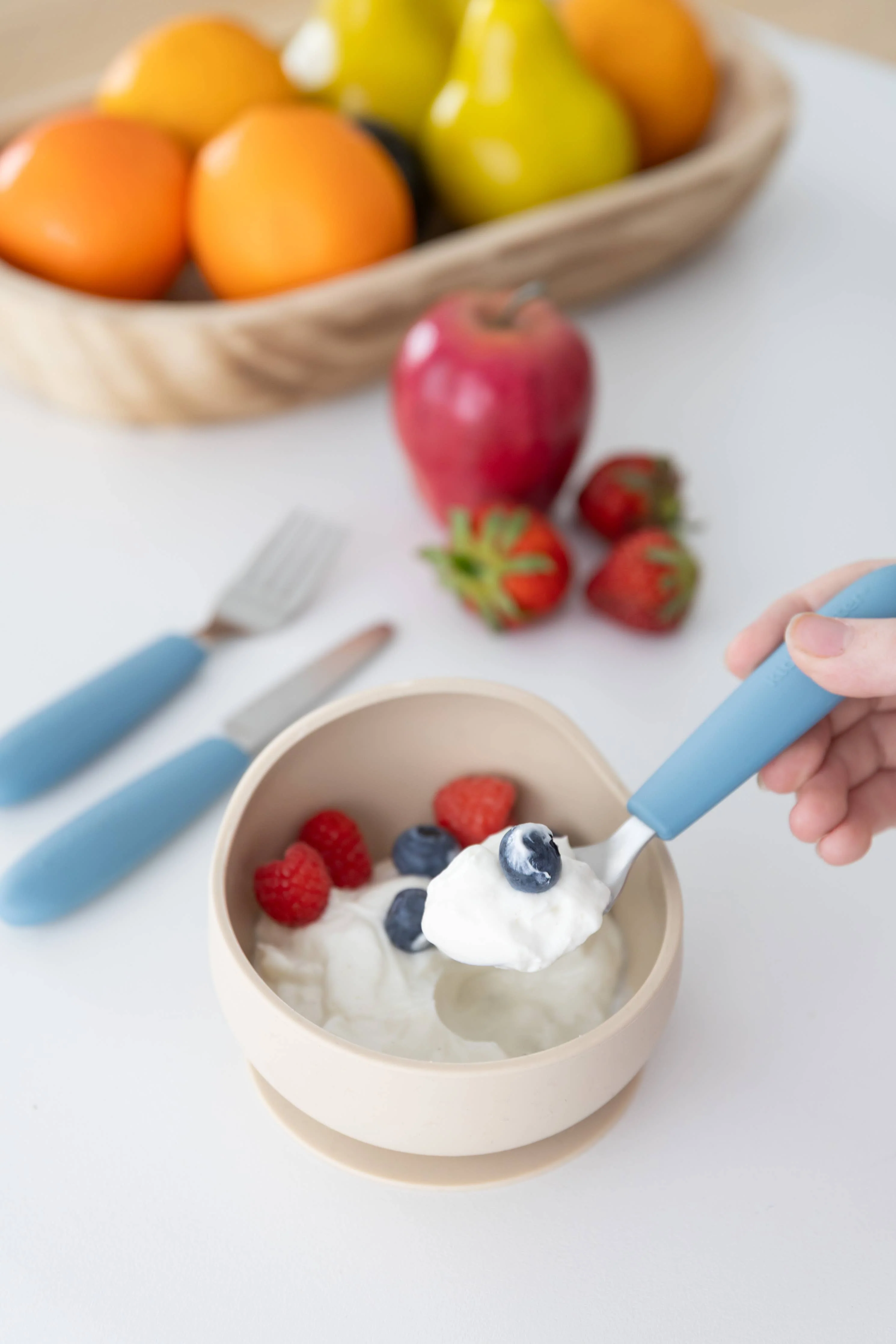 Child Safe Cutlery Set - Sky Blue - Image 3