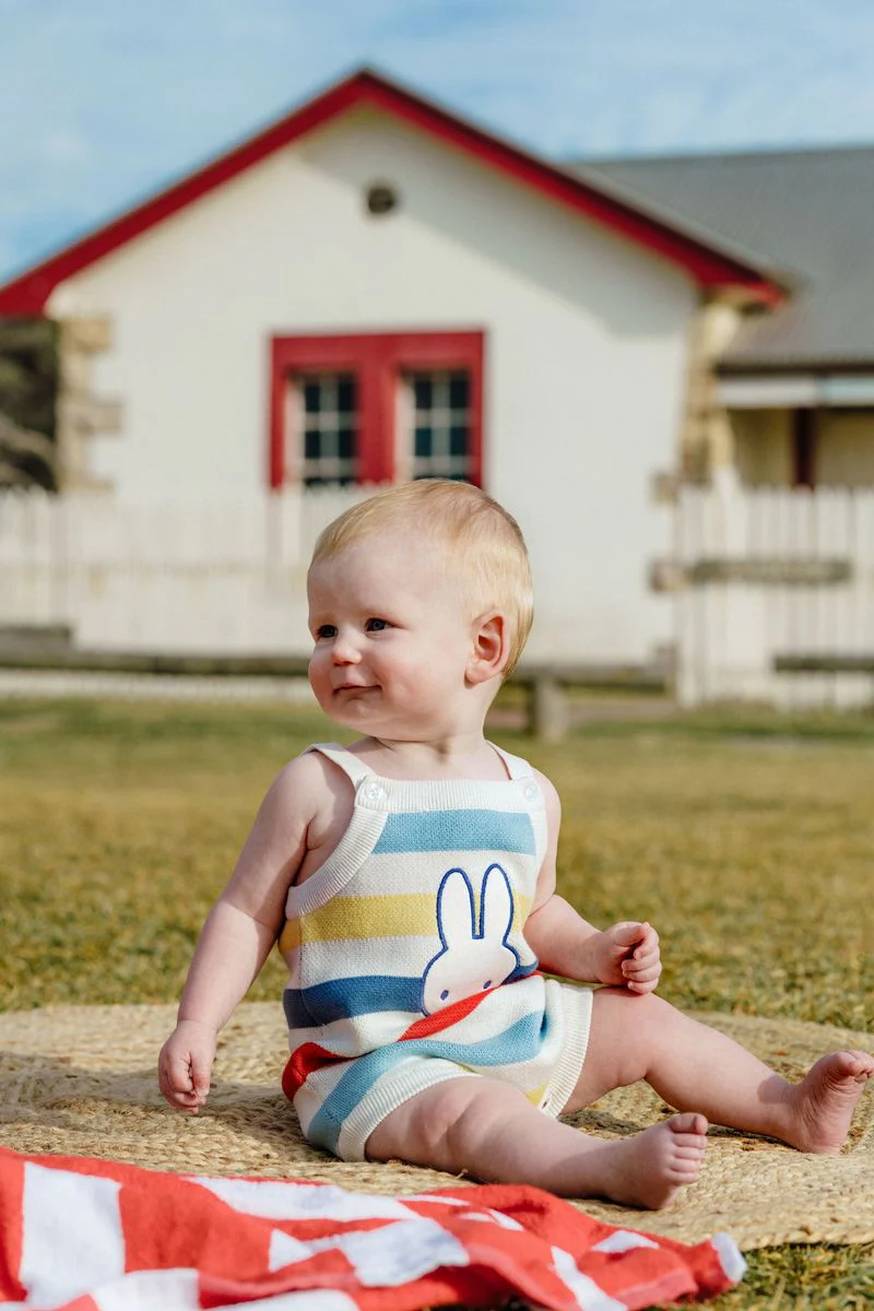 Knit Romper | Miffy - Multi Stripe - Image 3
