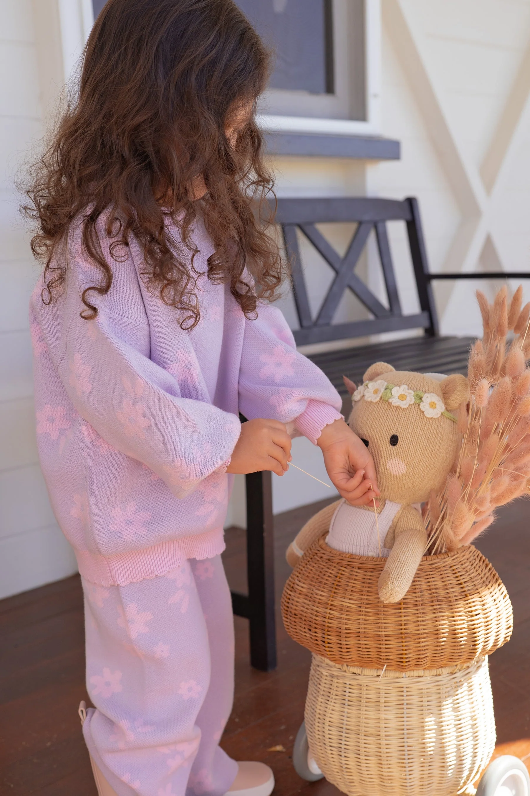 Knit Set | Daisy Pastel Lilac Floral - Image 8