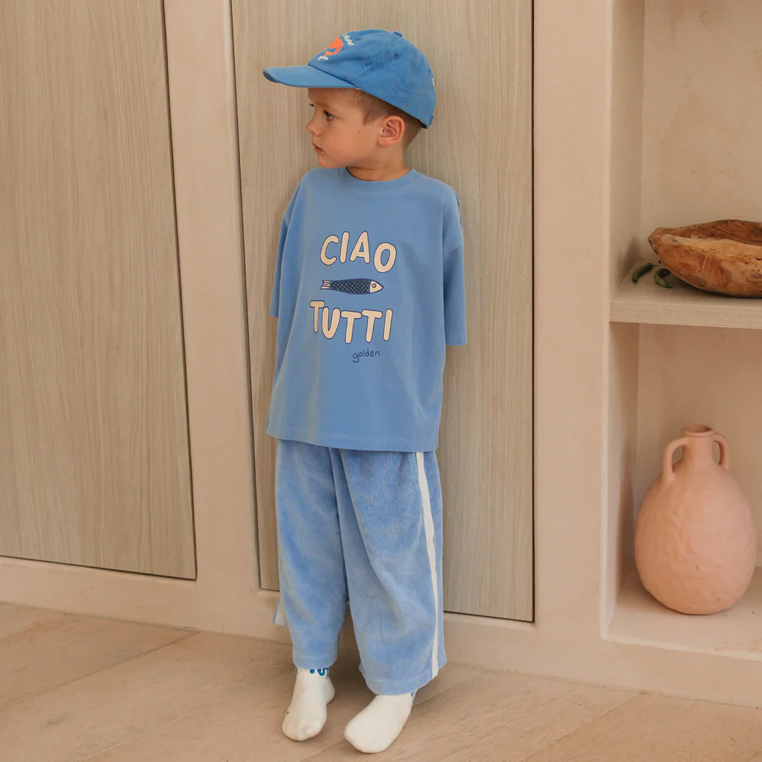 Mid Sleeve Tee | Ciao Tutti Pesci - Pool Blue - Image 6