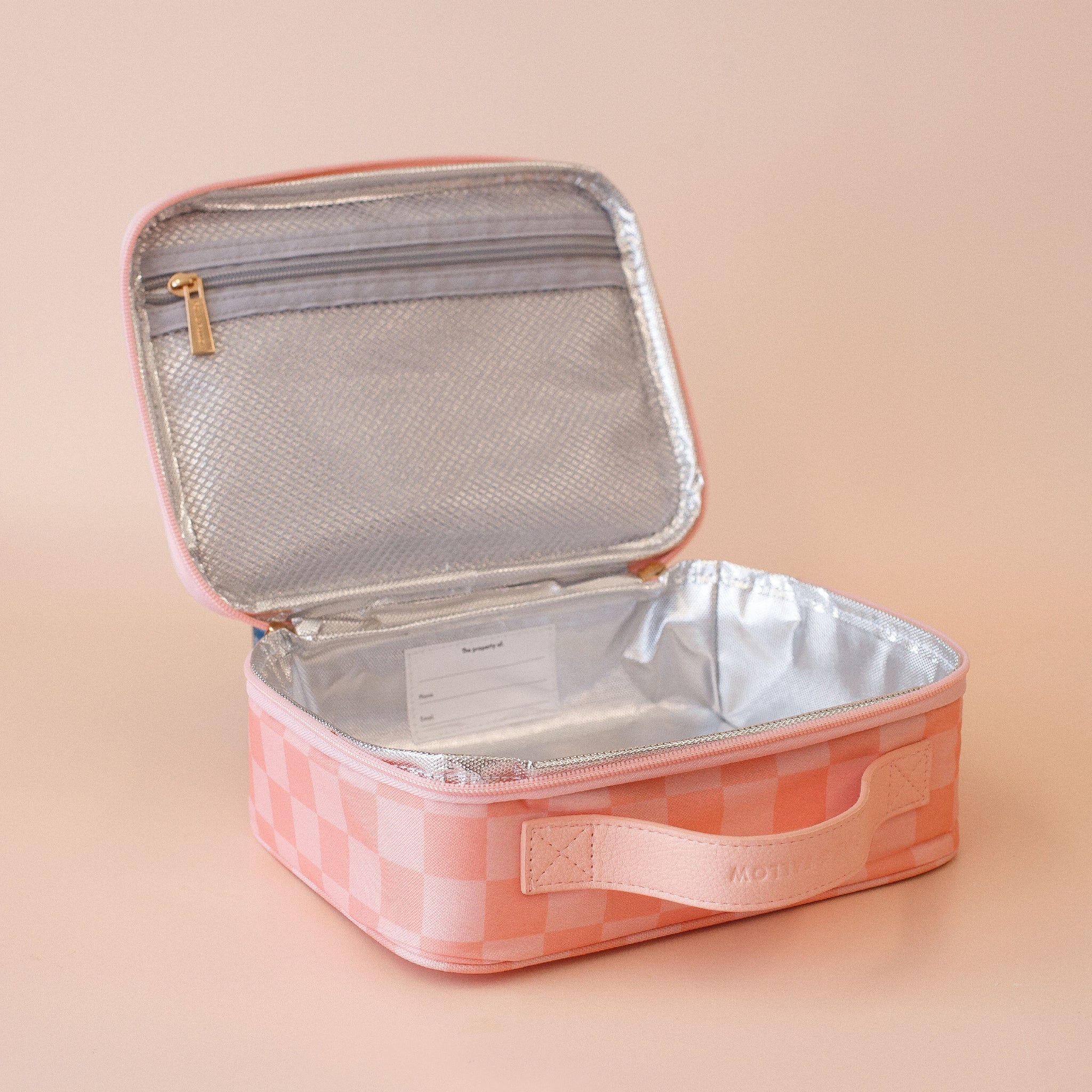 Mini Lunch Bag | Peach Check - Image 2