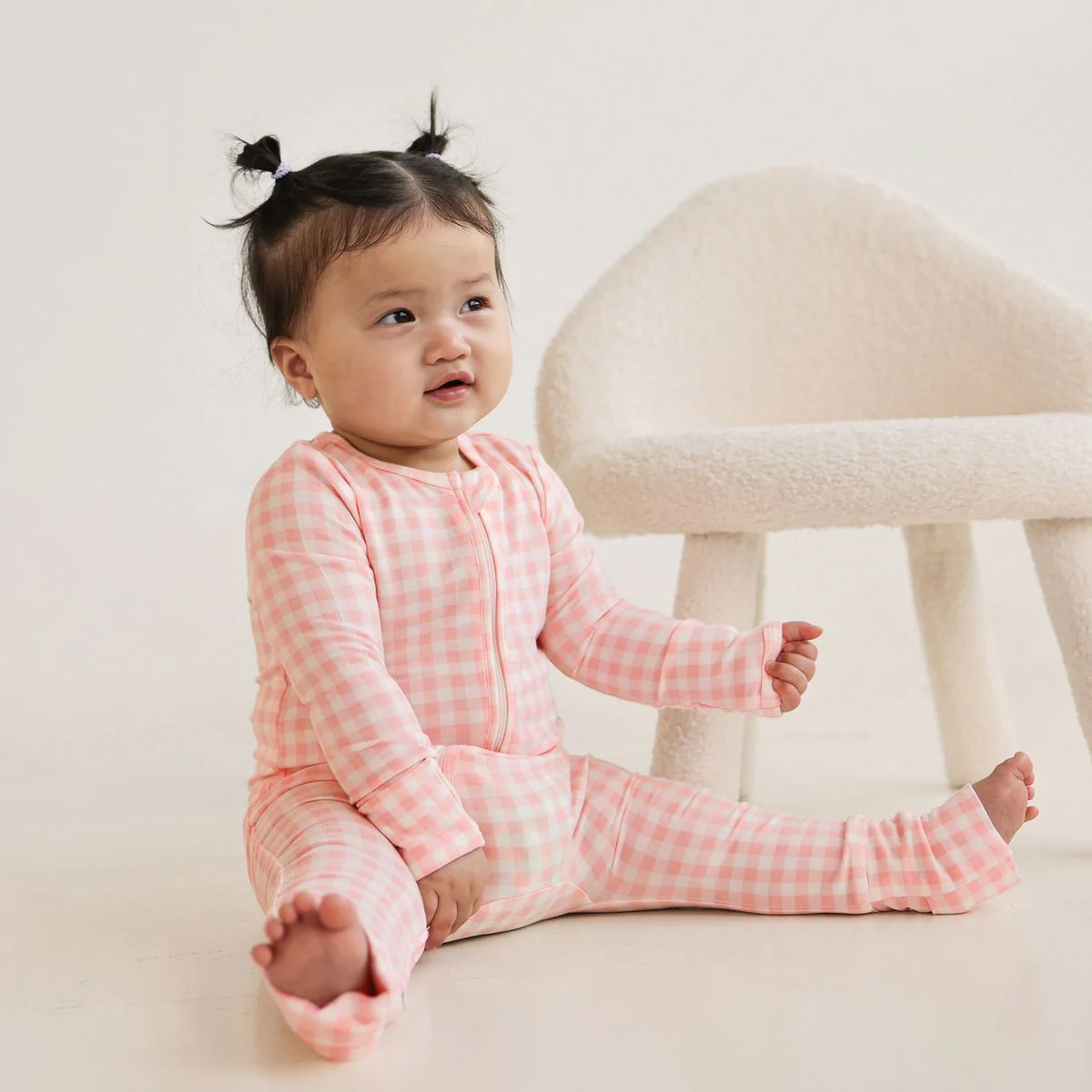 Onesie | Day or Night Long Sleeve - Petal Gingham - Image 4