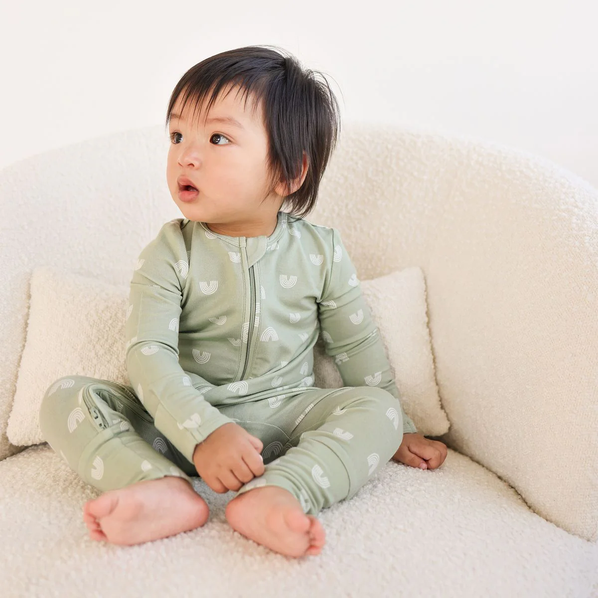 Onesie | Day or Night Long Sleeve - Sage Rainbow - Image 2