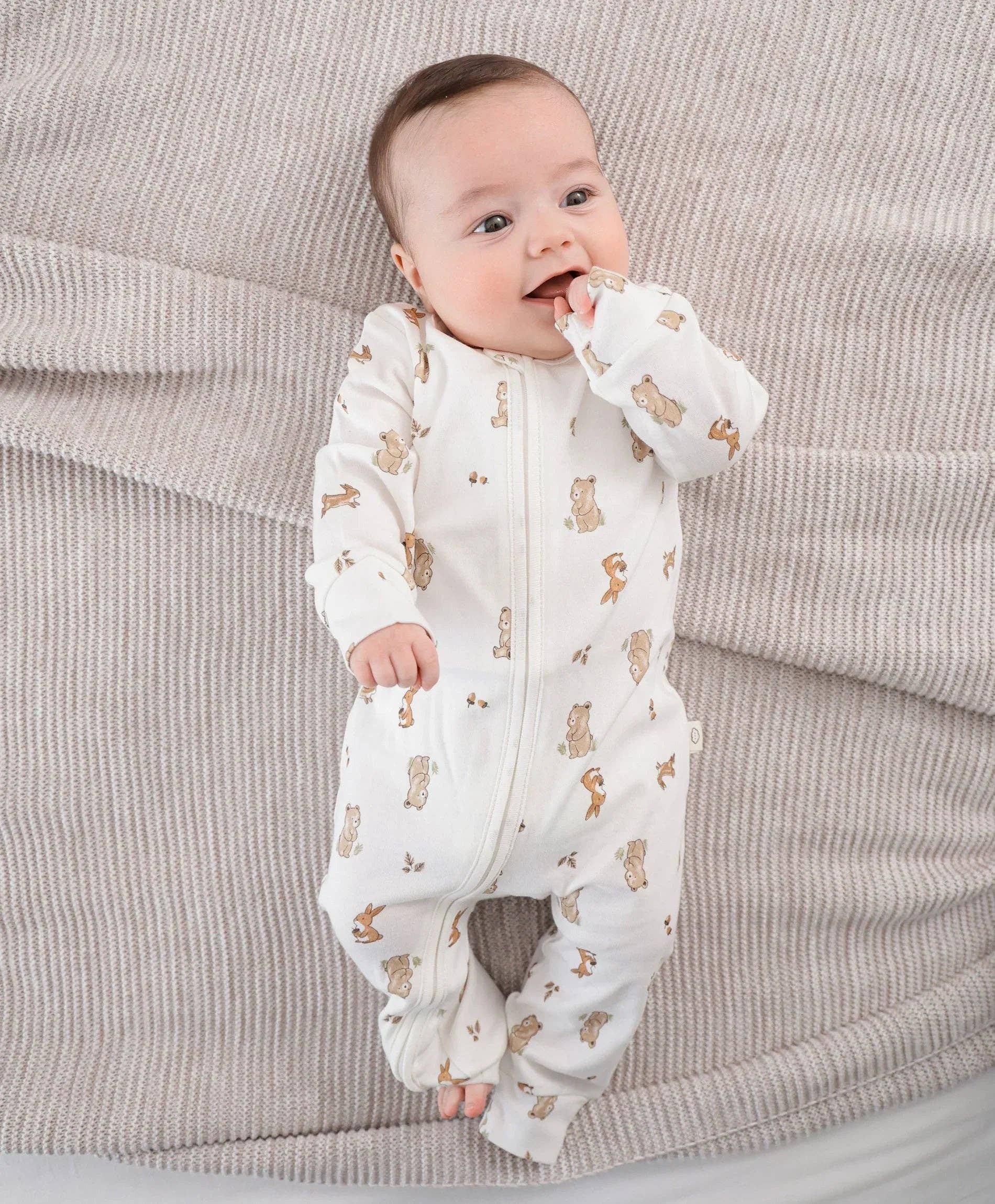 Organic Cotton Growsuit - Bear & Bunny - Image 3