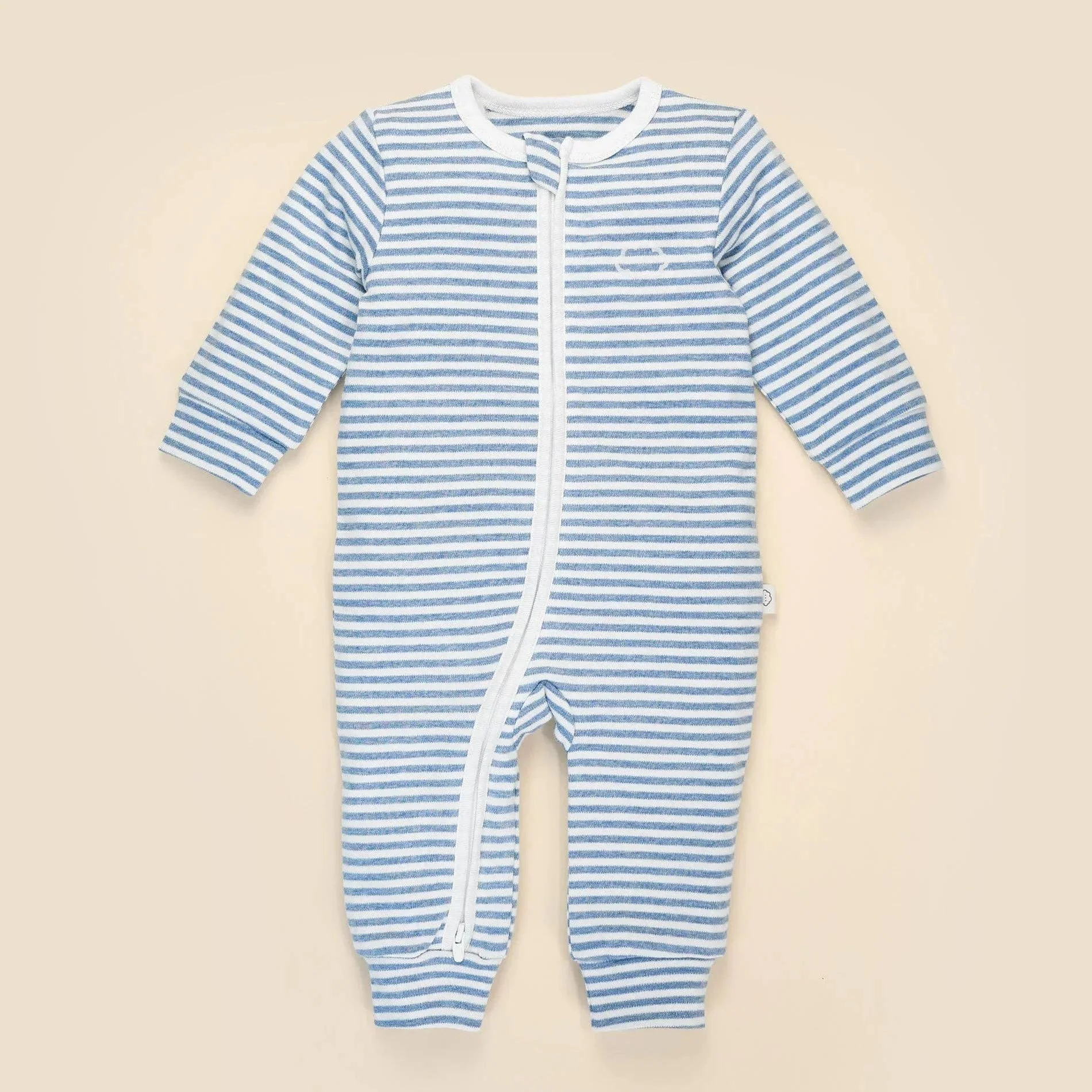Organic Cotton Growsuit - Blue Stripes